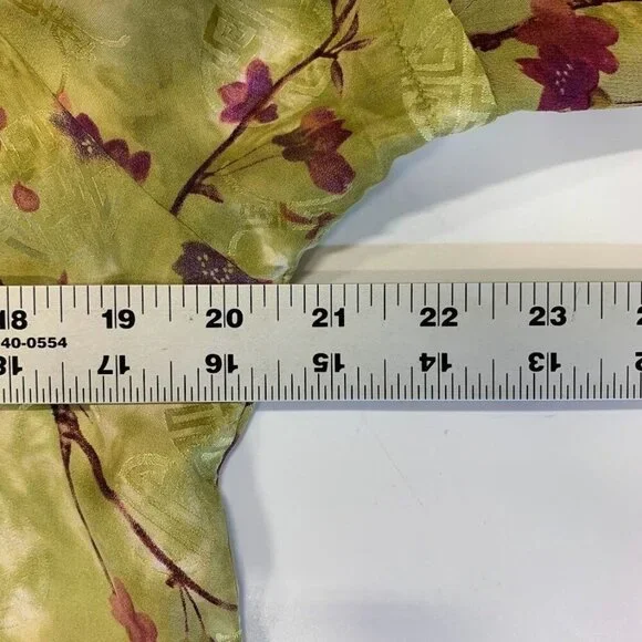 Citron Santa Monica Women's‎ 100% Silk Cherry Blossom Half Sleeve Button Up SZ S - Picture 10 of 11